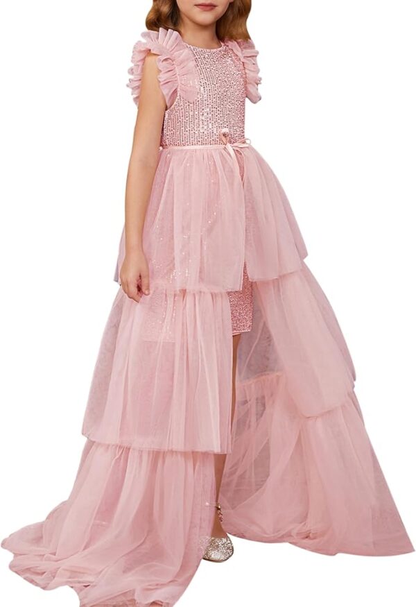 GRACE KARIN Girls Sequin Dress Formal Pageant Sparkle